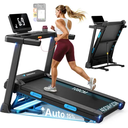 MERACH T12 - Klappbares Laufband mit 15 % automatischer Steigung