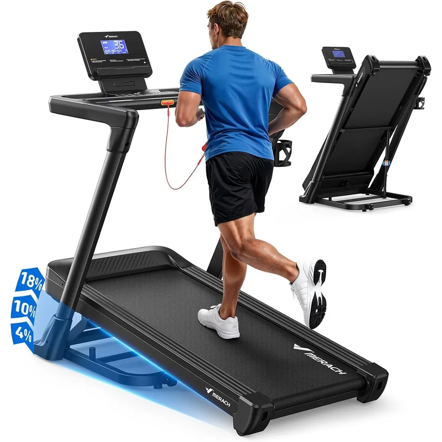 MERACH T31 - folding treadmill, 18% auto incline