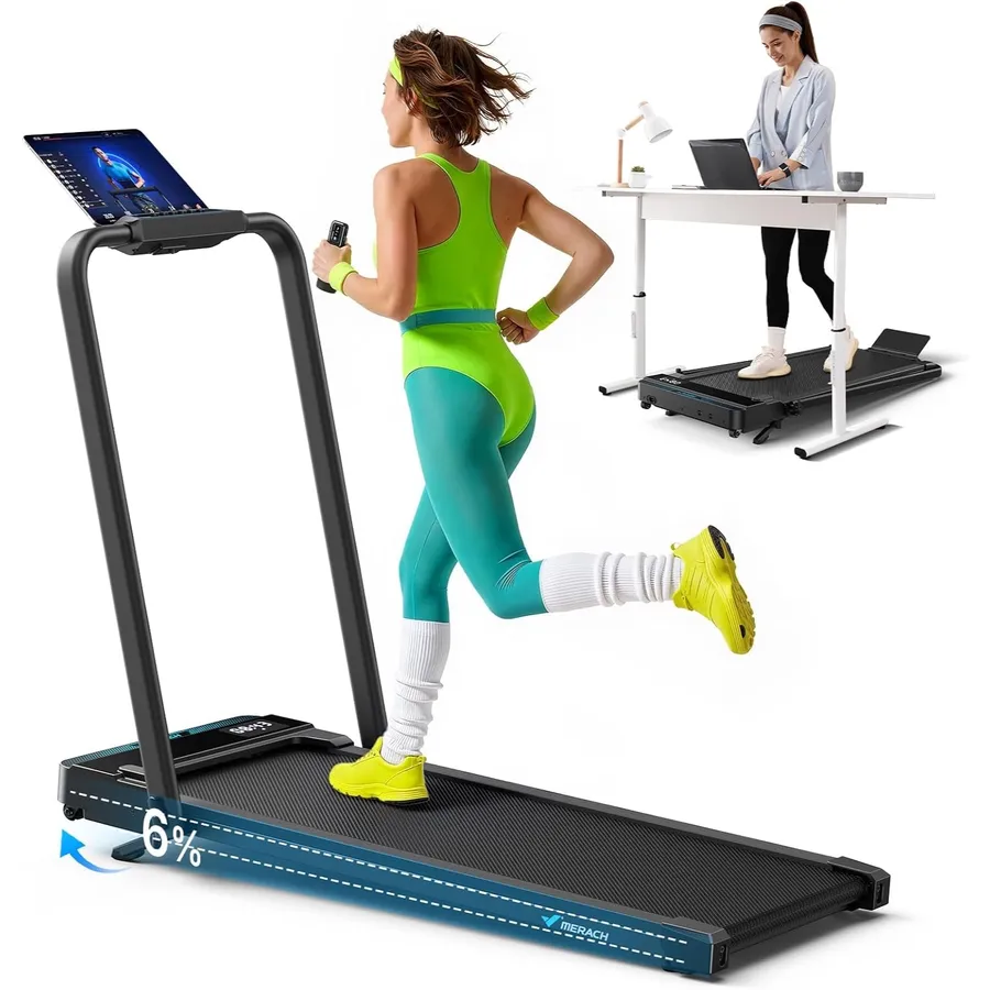 MERACH MR-T19B3 - Tapis de marche et de course 2 en 1, pente 6 %