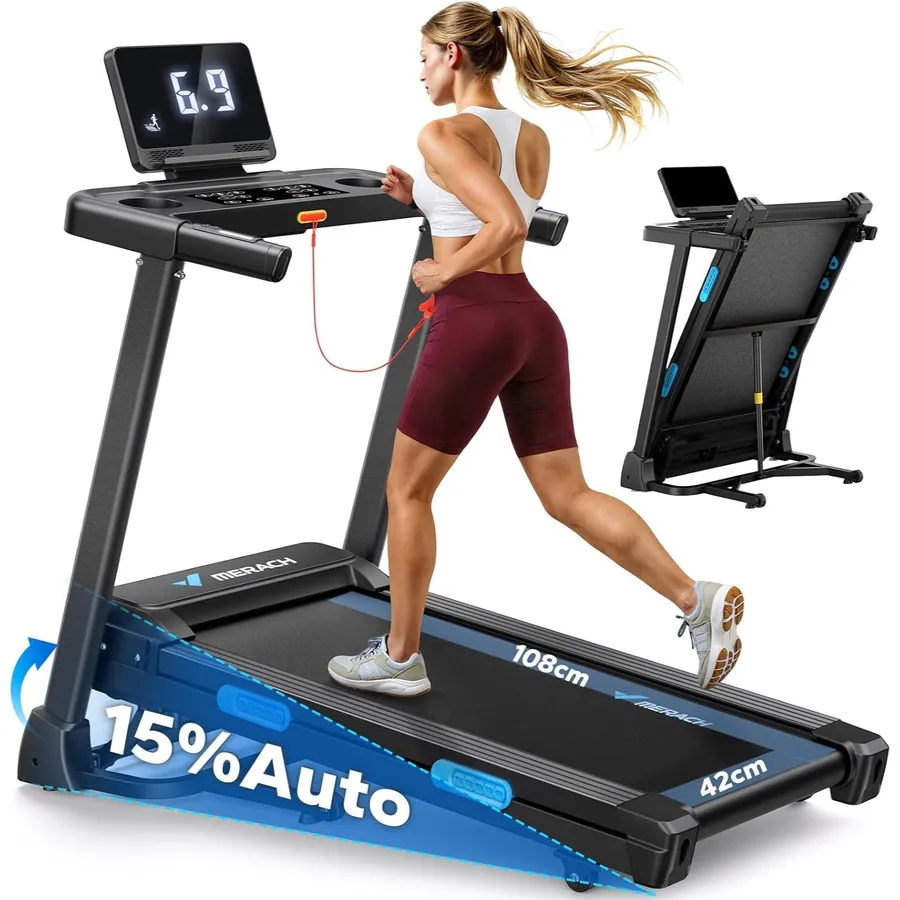 MERACH MR-T12B2 - Tapis de course pliable, inclinaison automatique 15 %